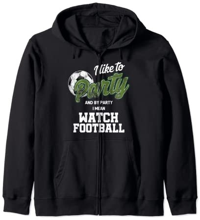 Fussball Fußball Fußballfan Party Gucken Fernsehen Geschenk Kapuzenjacke