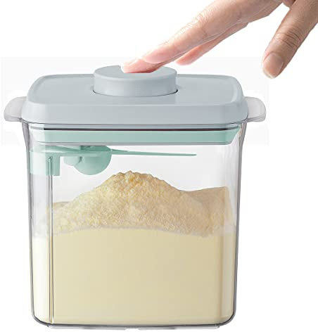 Haivebo 1700ml Airtight Food Storage Container - BPA Free Formula Dispenser with Scoop & Scraper, Leakproof Stackable Kitchen Canister for Flour, Cereal, Snacks (1.85qt)