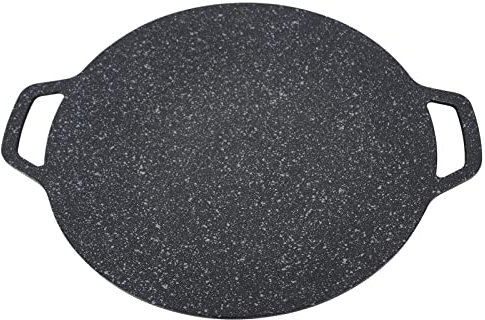 Plancha Redonda sin Humo, Revestimiento de Piedra Maifan Fácil de Limpiar, Parrilla para Barbacoa, Aislamiento Térmico Duradero para Asar en Interiores o Exteriores (34cm)