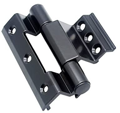 Charnière en Aluminium de SEIFE - 4 Pièces Pont Cassé - Noire - Revêtement en Poudre - Montage sur Porte - 1 Unité
