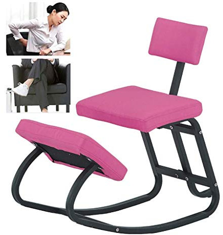 Ergonomischer Kniestuhl, verbessern Sie Ihre Körperhaltung, dick gepolsterter Sitz, Bürohocker-Sitzstuhl für Zuhause und Büro, geeignet für Meditationsspiele, Computerarbeit, Pink Made in China