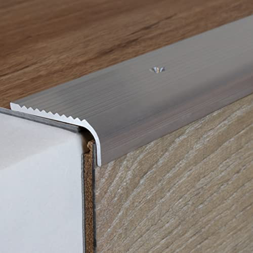 PROVISTON | Treppenkanten- & Winkelprofil | Aluminium | 40 x 15 x 1000 mm | Aluminiumfarbend | Metallprofil | Treppenprofil