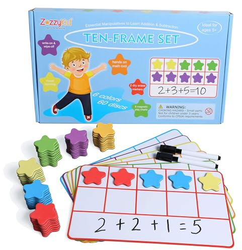 ZazzyKid Magnetische Mathe Spielzeug, Rechnen Lernen Vorschule und Zählen Lernen, Lernspiele 1. Klasse, Grundschule Geschenke Kinder