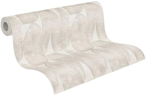 Livingwalls Bananenblatt-Vliestapete – Grau – 10,05 x 0,53 m | Florales Bananenblatt-Motiv als natürlicher Blickfang – matte Motivtapete, einfach zu verkleben & spurlos abziehbar