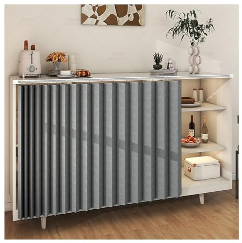 BLUEZY Schrankvorhänge Für Küche, Kleiderschrank, Badezimmer, Staubdichter Vorhang Für Regale, Wandpaneele, Regal Vorhang, Coffee Shop Vorhang, Schrank Schatten Vorhang E,W100x H100cm