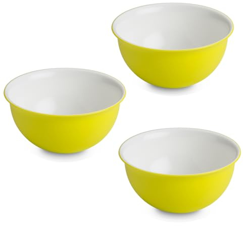 OMADA 3x Ciotole Antibatteriche da 1,5 L in Plastica, Leggere e Resistenti | Contenitori in Polipropilene 20x H9 cm, con Protezione Antibatterica, Ideali per Pasta, Insalate, Collezione Sanaliving