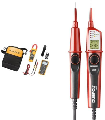 Fluke 117 Multimeter für Elektriker, Electrician Multimeter and Clamp Meter Combo Kit, 1 & BENNING DUSPOL digital Digitaler True RMS Spannungsprüfer