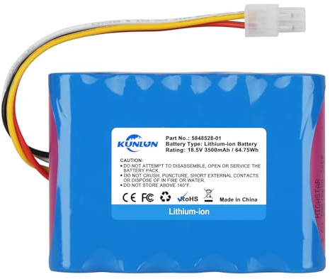 KUNLUN 18.5V 3500mAh Batería Li-Ion para Husqvarna Automower 310,315,315X,584 85 28-02, para Gardena Sileno R100Li,R130Li,R160Li, 5848228-01,5848228-02,5848528-01,5895862-01 | Batería de ion de litio para robot cortacésped Gardena Sileno R100Li R130Li R160Li 5848228-01 5848228-02 5848528-01