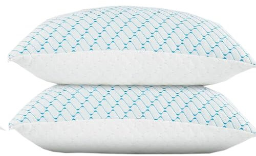 JUDEWY Cuscino in Schiuma Di Memoria Cuscino per Il Sonno Laterale Cuscino Cervicale Cuscino Da Letto Di Dimensioni Extra Large Coppia Di Cuscini (blu, Standard)