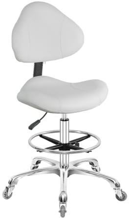 Nazalus Drehstuhl, drehbar, verstellbar, strapazierfähig, Lendenwirbelstütze, Arbeitsstuhl für Zuhause, Schreibtisch, Studio, Labor (dreieckige Rückenlehne, weiß)