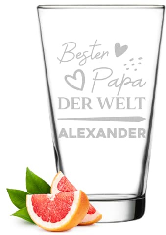 polar-effekt Leonardo Verre à long drink 300 avec gravure « Bester Papa der Welt » – Verre personnalisé – Cadeau pour la fête des pères – pour boissons, apéritifs, eau et jus
