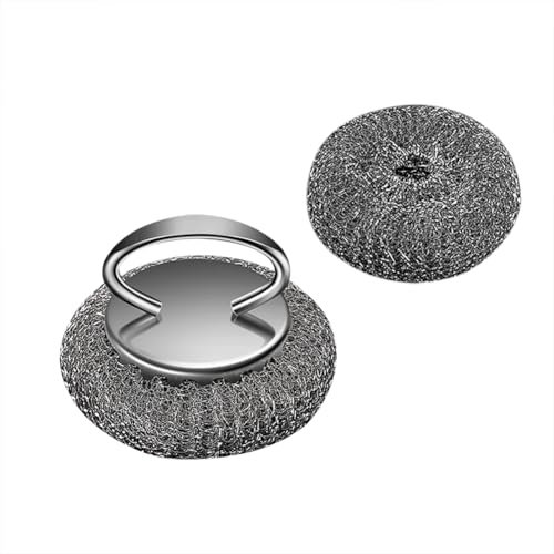 Stahlwolle Schrubber,Topfreiniger Edelstahl Scheuerspirale Reinigungsbürste für LöSt HartnäCkige Flecken In Der KüChe Oven die Reinigung von Töpfen Pfannen Grills Spüle Reinigung(Typ1+1 Bürstenkopf)