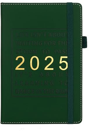 BHFYOB 2025 Leder-Tagesplaner, Tagebuch, Notizbuch, Wochenplaner, Monatsplaner, akademisches Tagebuch, Terminbuch für Lehrer, Studenten