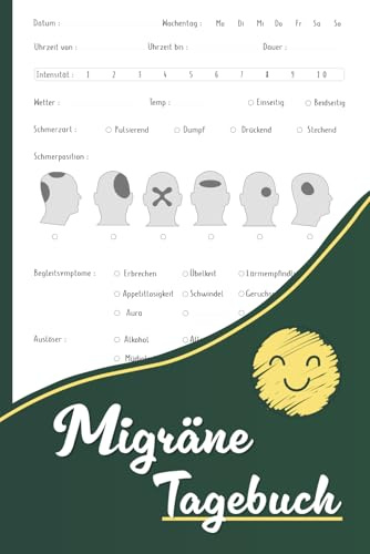 Migräne Tagebuch: Kopfschmerzen verstehen und dokumentieren - zum Ausfüllen und Ankreuzen | Migränetagebuch | 4