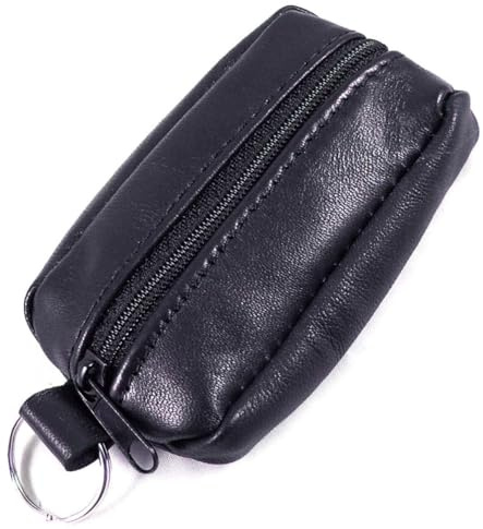 Charmoni - Portefeuille Homme - Porte Monnaie - Multi Poches - Double Zips - en Cuir véritable - pour Homme (1, Bleu Marine)