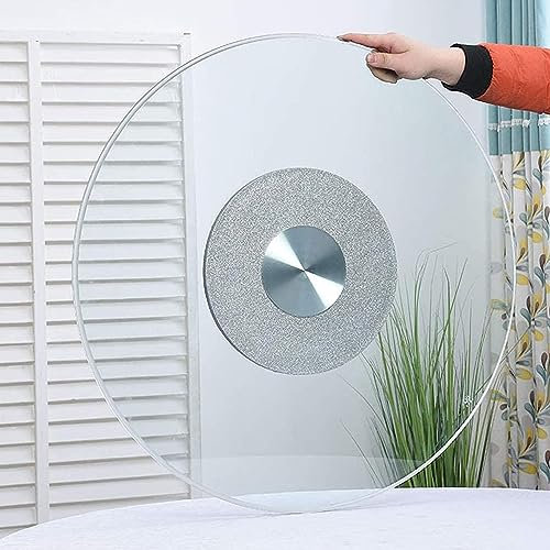 DONGGANSHI Chinesischer Drehteller aus gehärtetem Glas, rund, transparent, Esstischtablett, großer Essteller auf der Tischplatte, Robustes drehbares Esstisch-Esstellertablett für runden Essti