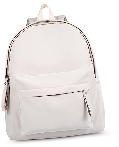 VALICLUD Großer Weißer Schulrucksack Mit Verstellbaren Schultergurten Leichter Tagesrucksack Für Studenten Multifunktionaler Laptop Rucksack Für Arbeit Uni Und Freizeit
