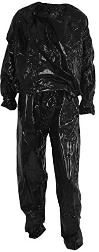 Asyduey Heavy Duty Fitness Perte de Poids Sweat Sauna Suit Exercice Gym Anti-Rip Noir XXL
