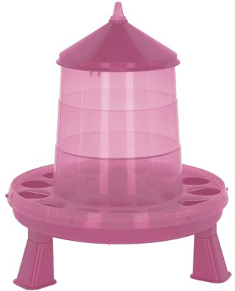 eivolution Hühner-Futterautomat 4kg Rosé – aus Kunststoff mit Standfüßen – wetterfest, dekorativ für Stall & Außenbereich
