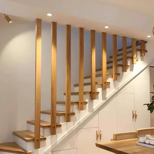 Corrimano in legno per scale, montaggio laterale, per scale interne ed esterne, veranda, terrazza, montaggio a soffitto, scala, corrimano per scale. (50cm/1.6ft 1PS)