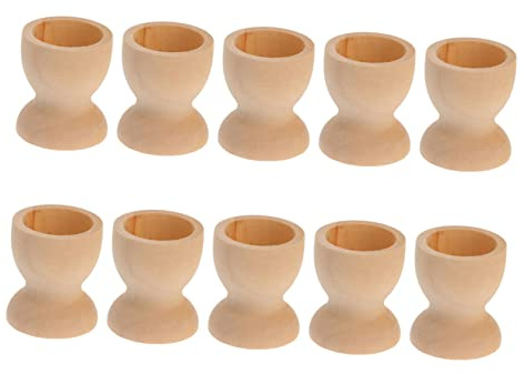 VICASKY 20pcs Wooden Easter Egg Holder for DIY Craft and Boiled Eggs Unpainted Natural Wood Cups for Tabletop Display Coloring and Decorative Storage
