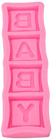 Qcwwy Letra de bebé Molde de Silicona Letra de bebé Molde de Silicona para de Fondant Manualidad de para Decoración de Pastel Topcake Topper Dulces Bocadillos de Fruta de Hielo