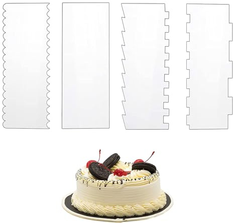 Raschietto Torta Acrilico,Raschietto Spesso Bisfacciale Lavabile in Lavastoviglie | Spatola Piana Liscia in Acrilico - Per Appassionati Principianti Famiglia Decorazione Glassa Crema Al Burro Cucchiai