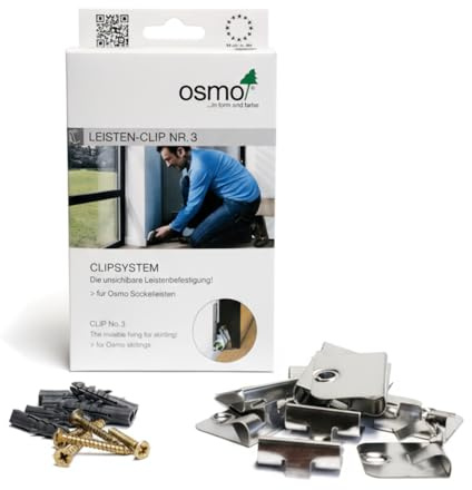 OSMO Leisten Clip Nr 3 für Sockelleisten mit 1 Steg Nut verdeckte Befestigung Clipsystem - baugleich zu Clipstar