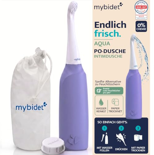 MyBidet Po Dusche Intimdusche – spart 4000 Feuchttücher | 0% Chemie 100% Wasser, Für zu Hause & mobiles bidet und reise bidet für unterwegs, mobile Dusche