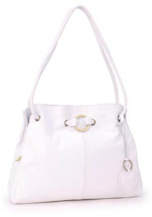 Gigi - Sac Porté Èpaule Femme Cuir - Sac Cabas Moyen - Sac à Main Multipoches - 4323 - Blanc