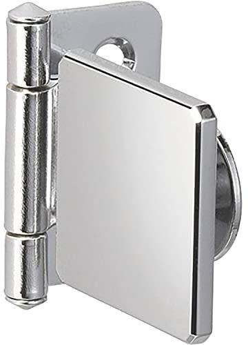 LAMP Glastürscharnier eckig innenliegend Holz - Glas, Scharnier für Glas-/Acryltüren, Stahl verchromt