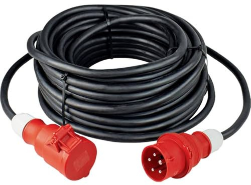as - Schwabe Starkstrom Verlängerungskabel H07RN-F 5G6-400V/32A/ca. 22kW | 10 m - Verlängerungsleitung Baustelle - 5-polige, robuste CEE Verlängerung für Außenbereich - IP44 - Made in Germany, 61031