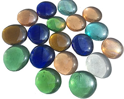 Piedras de cristal Crystal King mezcladas, multicolor, 3,5 cm, 300 g, planas, decorativas, para mesa, jarrón, relleno
