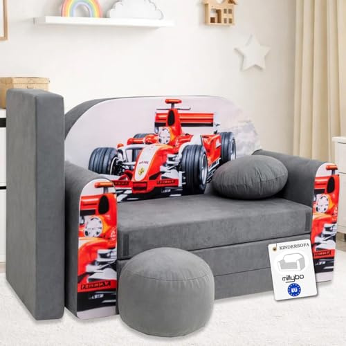 millybo Kindersofa Kinder Couch mit Schlaffunktion ausklappbar 3in1 Kinder Sofa Spielsofa mit Bettfunktion Mädchen Jungen Sitzsack Minisofa Schlafsofa Kinderzimmer Schlafsessel (A22)