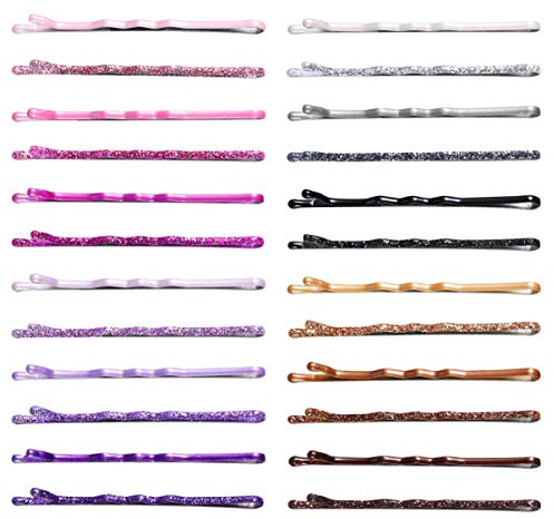Lurrose Farbe Bobby Haarnadeln Glitzer Pulver Bobby Pins Haarspangen Haarspangen für Mädchen Frauen 96Pcs