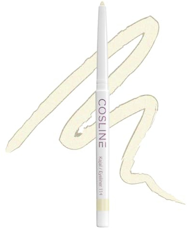 COSLINE Kajal und Eyeliner 114 Champagner, Wasserfester Kajal, Verschmiert nicht, Heller schimmernder Lidstrich, Weiches Auftragen, Starke Pigmentierung, Vegan, Made in Germany