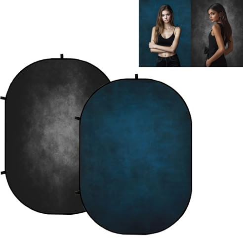 Kate Faltbarer Hintergrund Schwarzer 1,5x2m Klassischer Blauer Fotohintergrund Tragbar Faltenfrei Pop Up Hintergrund für Fotostudios walimex Background Hintergrund videokonferenz