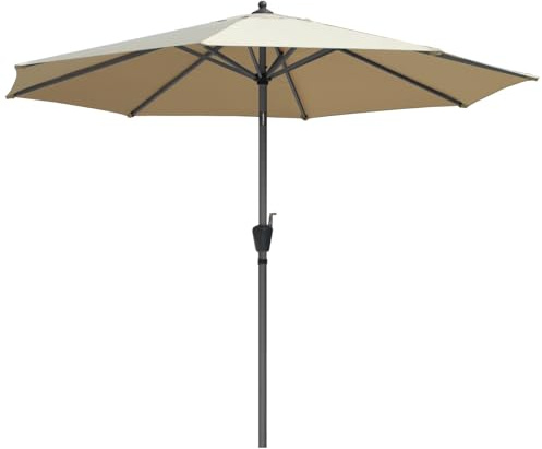RANSENERS Kippbarer Sonnenschirm 300 cm, Beidseitig um 30° Knickbar, 8 Streben, Verdickter Gewebe, UV50+, für Garten, Balkon, Terrasse, im Freien (Khaki)