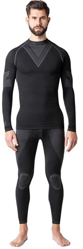 Ladeheid Herren Winter Thermounterwäsche Funktionsunterwäsche Set Langarm Shirt Lange Unterhose Thermoaktiv LAGI003