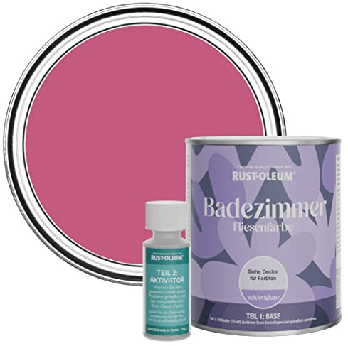 Rust-Oleum wasserfeste rosa Fliesenfarbe für Badezimmer in Seidenglanz Finish - Himbeere 750ML
