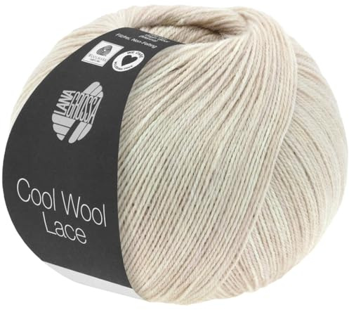 LANA GROSSA Cool Wool Lace | Extrafeine Merinowolle waschmaschinenfest und filzfrei | Handstrickgarn aus 100% Schurwolle (Merino) | 50g Wolle zum Stricken & Häkeln | 400m Garn FB 32
