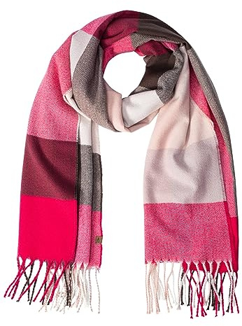 camel active Damen Softer Webschal mit kariertem Muster