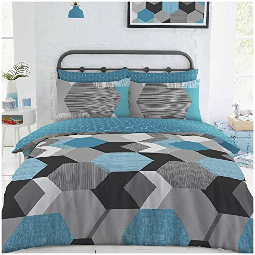 GC GAVENO CAVAILIA Complete Bed Set Double Duvet Cover With Fitted Sheet - 4 Piece Bedding Set - Quilt Cover + Bed Sheet + 2 Pillow Cases