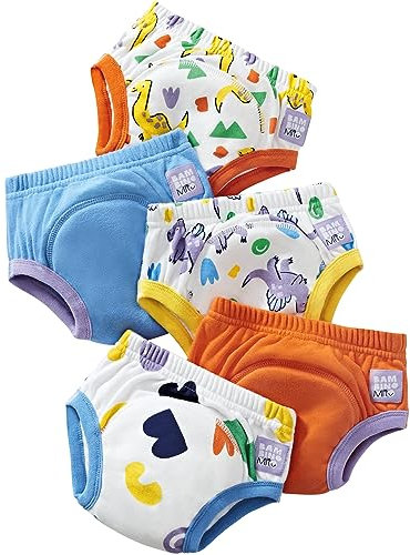 Bambino Mio, Wiederverwendbare Töpfchen-Trainingshose für Jungen und Mädchen, 5er-Packung, Laute Dinos, 2-3 Jahre
