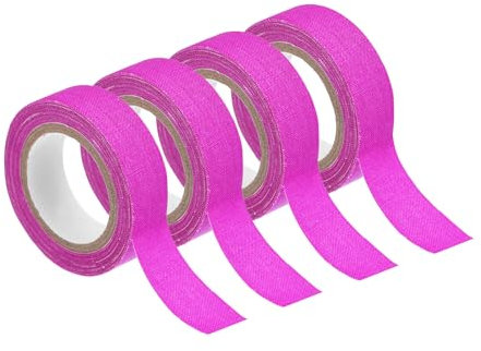 sourcing map 4 Rollos de Cinta Adhesiva de Tela Gaffers Neon, 0.6 pulgadas x 16.5 pies Cinta que Brilla en la Oscuridad Cinta Adhesiva Fluorescente Luz Negra, Morado