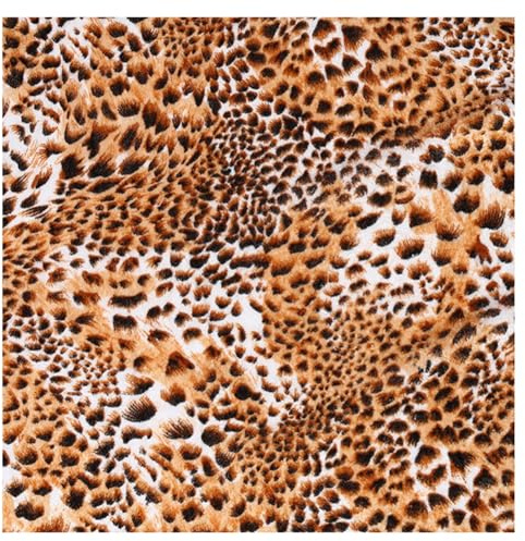 Wisafory Leopardenmuster Stoff 100x150cm Samt Patchwork Polsterstoff Wilder Dschungel Tiere Muster Dekostoff zum Quilten Satinstoff Nähenstoff Meterware für DIY Basteln Nähen Deko 1#