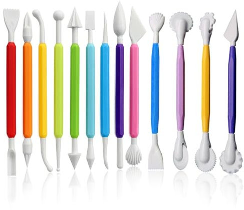 YTSMFL 13 Stück Modellierwerkzeug ton Werkzeug Töpferwerkzeug Fondant Kuchen Modellierwerkzeug Set für Backen,Dekorieren von Kuchen ﻿