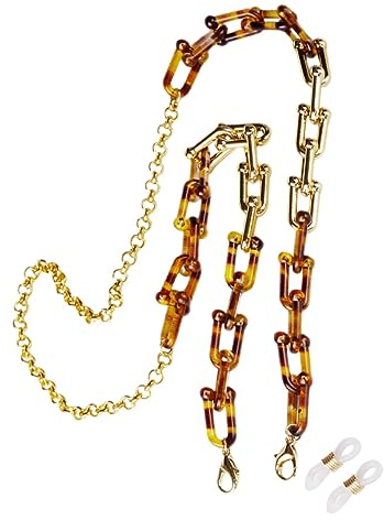 WATIIFUFU Chaîne Facile à Ranger en Résine Motif Léopard Accessoire Élégant et Léger pour Lunettes et Écouteurs sans Fil un Usage Quotidien