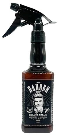 Eson Hair Water Spray Bottle 500ml, Whisky Style Spray Bottle for Hair, Mist Plant Mister, Barber Salon Hairdresser - Retro Stylish, Empty Refillable Sprayer for Cleaning (Brown)