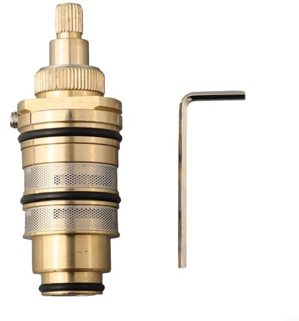 Lecreatekit Brass Thermostatic Cartridge,Thermostatic Bath Mixer Tap Shower Valve Handle Spare Repair Kit, For Various Shower Bar Fixtures